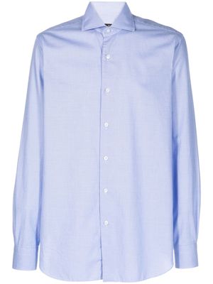 Barba cutaway collar cotton shirt - Blue