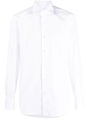 Barba cutaway collar cotton shirt - White