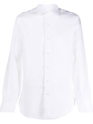 Barba cutaway-collar long-sleeved shirt - White