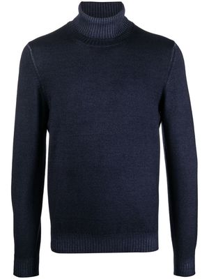 Barba fine-knit roll-neck jumper - Blue