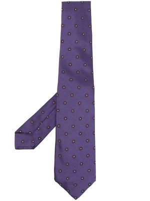 Barba floral-embroidered silk tie - Purple