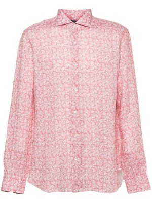 Barba floral-print linen shirt - Pink
