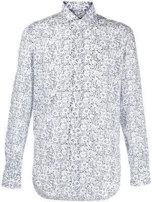 Barba floral-print long-sleeve shirt - White