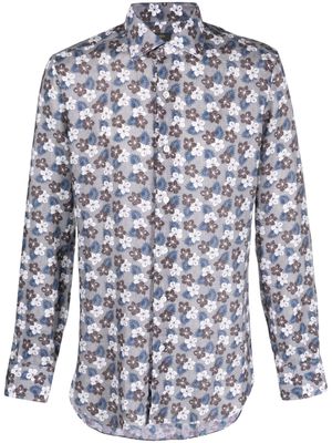 Barba floral-print long-sleeved shirt - Grey