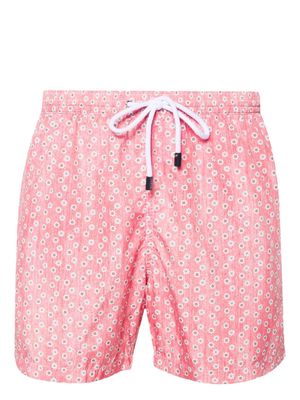 Barba floral-print swim shorts - Red