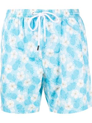 Barba floral-print swimming shorts - Blue