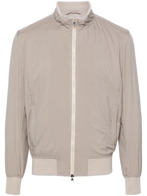 Barba Fox zip-up bomber jacket - Neutrals