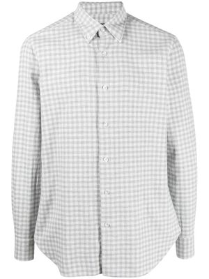 Barba gingham-check button-down shirt - Grey