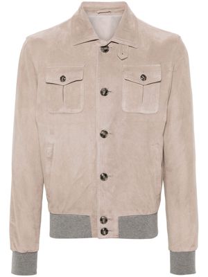 Barba Greg suede jacket - Neutrals