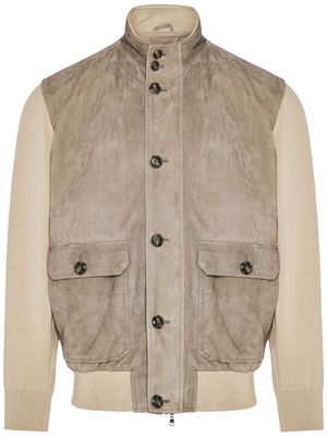 Barba Gump suede bomber jacket - Brown