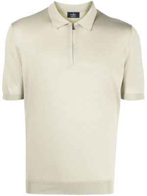 Barba half-zip linen polo shirt - Green