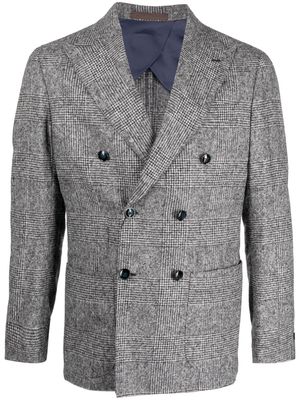 Barba houndstooth-pattern double-breasted blazer - Grey