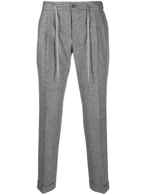 Barba houndstooth-pattern tapered-leg trousers - Grey