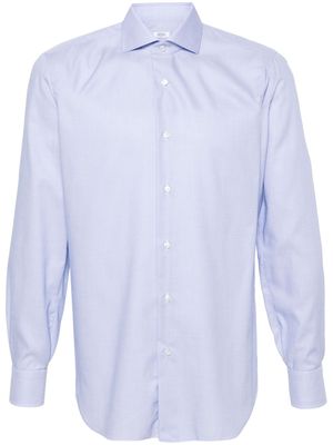 Barba jacquard cotton shirt - Blue