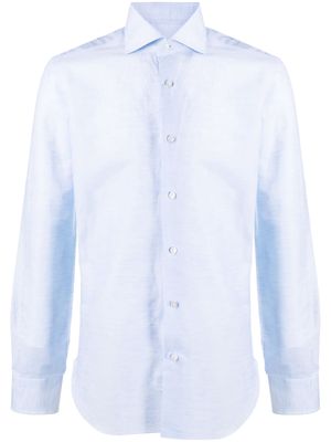 Barba linen-cotton-blend shirt - Blue