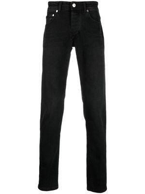 Barba logo-patch cotton-blend slim jeans - Black