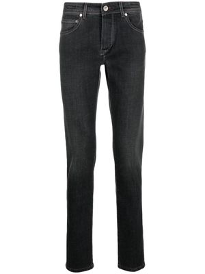 Barba logo-patch stretch skinny jeans - Black