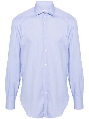 Barba long-sleeve cotton blend shirt - Blue