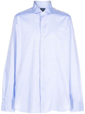 Barba long-sleeve cotton poplin shirt - Blue