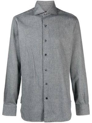 Barba long-sleeve cotton shirt - Grey