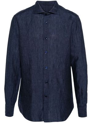 Barba long-sleeves linen shirt - Blue