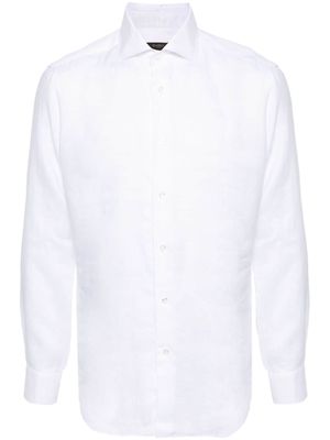 Barba long-sleeves linen shirt - White