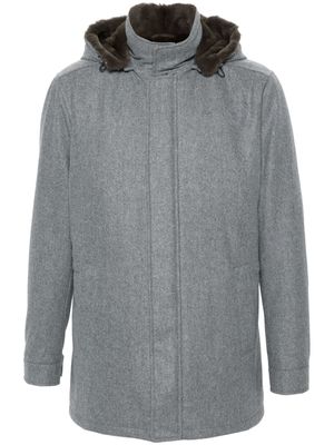 Barba mélange-effect virgin-wool jacket - Grey