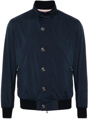 Barba mock-neck button-down bomber jacket - Blue