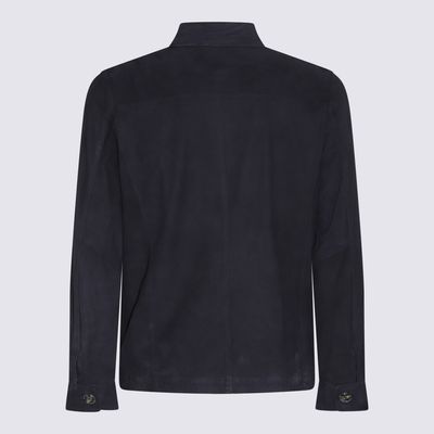 Barba Napoli Dark Blue Leather Jacket