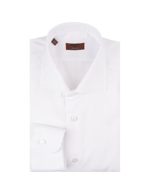 Barba Napoli Slim Fit Shirt In White Cotton