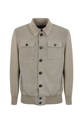 Barba Napoli Truman Jacket In Leather And Knit