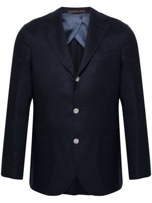 Barba notched-lapels single-breasted blazer - Blue