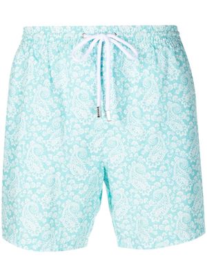 Barba paisley-print swim shorts - Blue