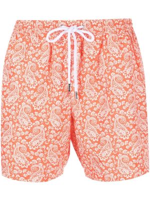 Barba paisley-print swim shorts - Orange
