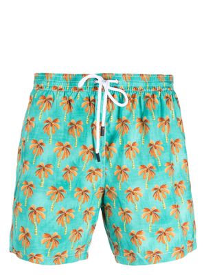 Barba palm tree-print swim shorts - Green