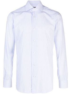 Barba pinstripe cotton shirt - White