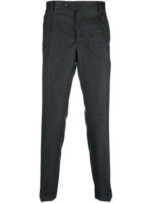Barba pleated virgin wool tailored trousers - 0003 ANTRACITE