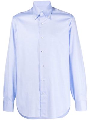 Barba point-collar cotton shirt - Blue