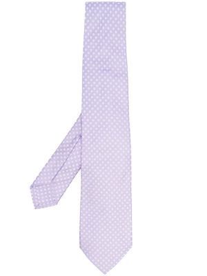 Barba polka dot-print silk tie - Purple