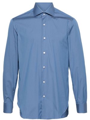 Barba poplin cotton-blend shirt - Blue