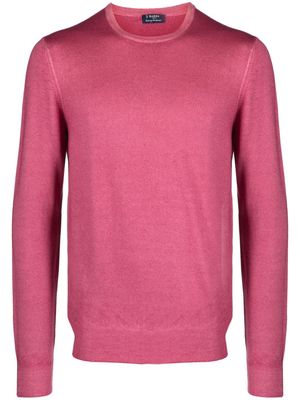 Barba ribbed-trim virgin-wool jumper - Pink
