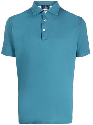 Barba short-sleeve cotton polo shirt - Blue