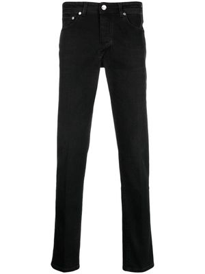 Barba slim-cut logo-patch trousers - Black