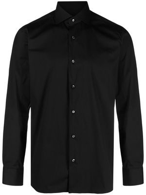 Barba spread-collar button-down shirt - Black