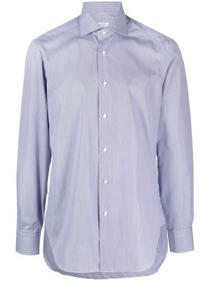 Barba stripe-pattern long-sleeve shirt - Blue