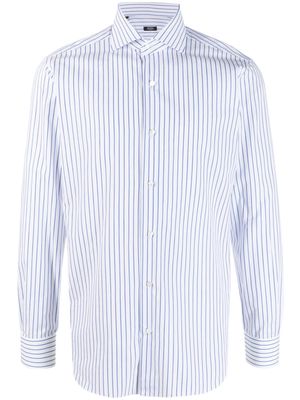 Barba stripe-print cotton shirt - White