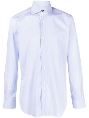 Barba stripe-print spread-collar shirt - 0002 BLUE
