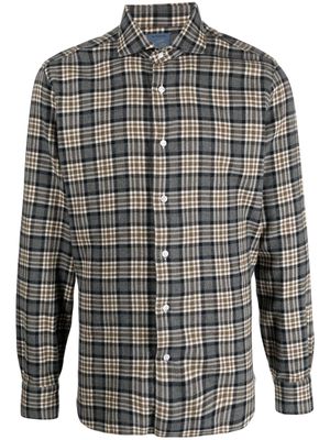 Barba tartan-check cotton flannel shirt - Grey