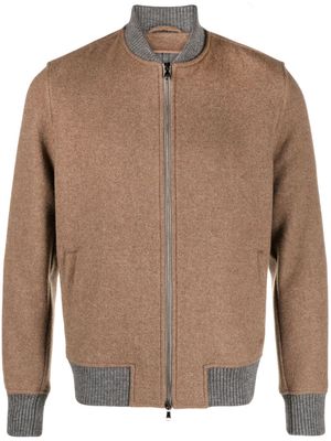 Barba Varsity felted-virgin wool jacket - Brown
