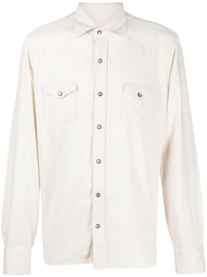 Barba western-style cotton shirt jacket - Neutrals